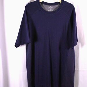 Fabletics Mens XL Navy Blue Short Sleeve Training Day Tee‎ T-Shirt Athletic